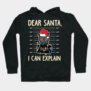 Dear Santa I Can Explain. Ugly Christmas Sweater. Hoodie